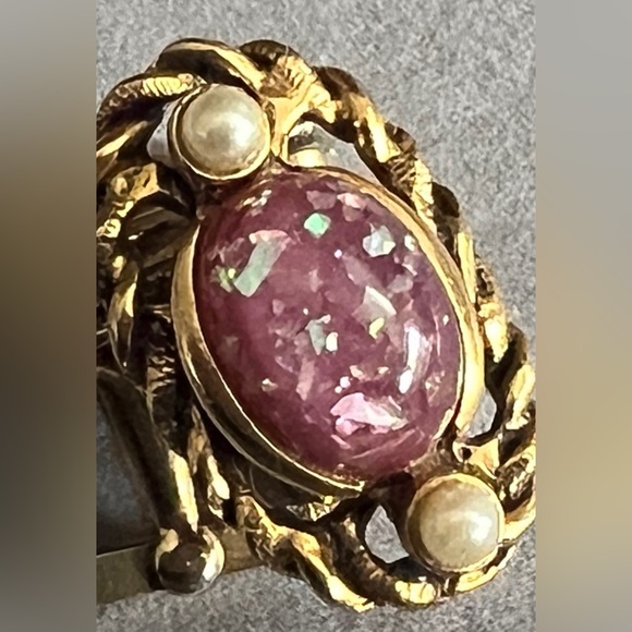 RARE art deco antique vintage cuff links Opal Pearl Gold - Picture 11 of 12